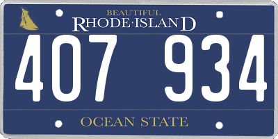 RI license plate 407934