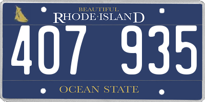 RI license plate 407935
