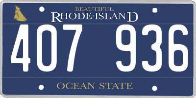 RI license plate 407936