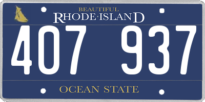 RI license plate 407937