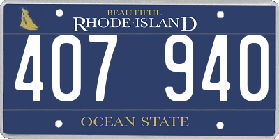RI license plate 407940
