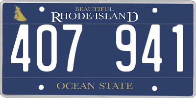 RI license plate 407941