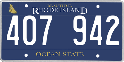 RI license plate 407942