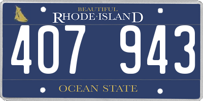 RI license plate 407943