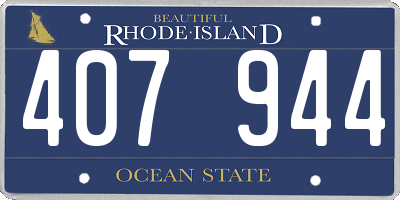 RI license plate 407944