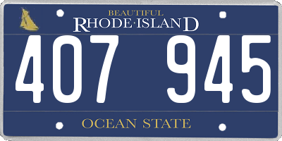 RI license plate 407945