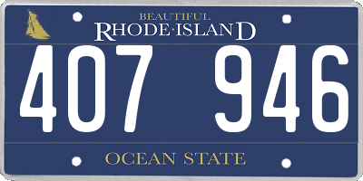 RI license plate 407946