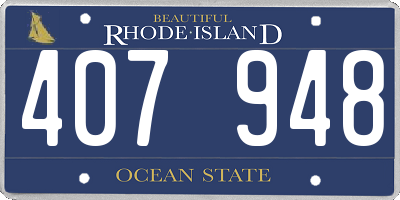 RI license plate 407948