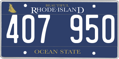 RI license plate 407950