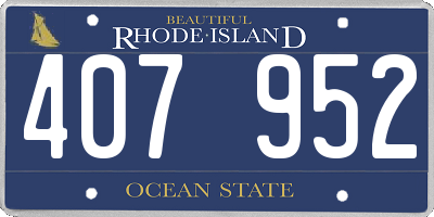 RI license plate 407952