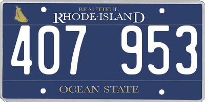RI license plate 407953