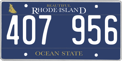 RI license plate 407956