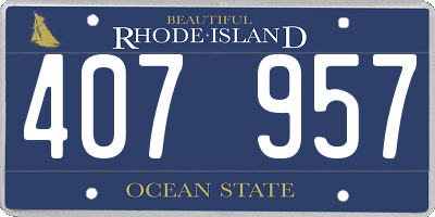 RI license plate 407957