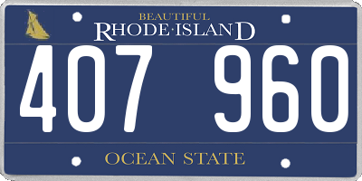 RI license plate 407960