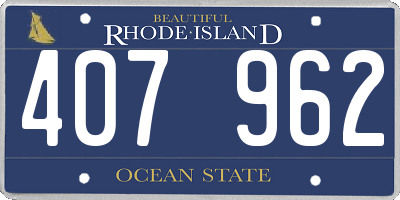 RI license plate 407962