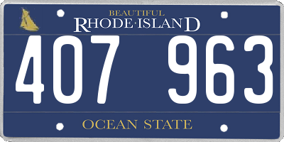 RI license plate 407963