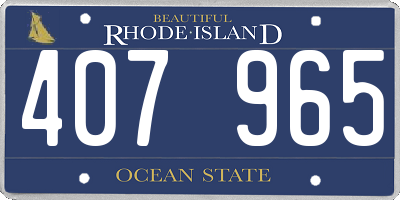 RI license plate 407965