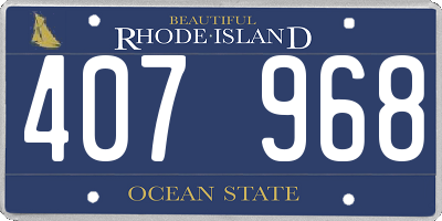 RI license plate 407968