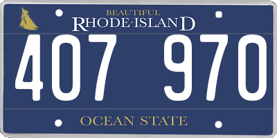 RI license plate 407970