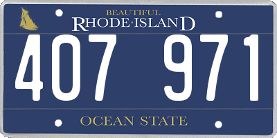 RI license plate 407971