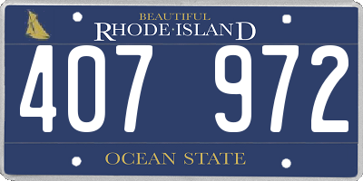 RI license plate 407972