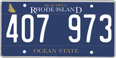 RI license plate 407973