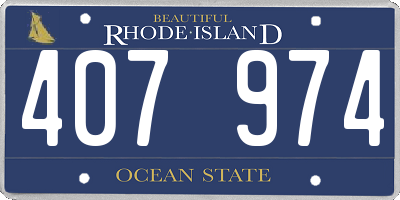RI license plate 407974