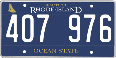 RI license plate 407976