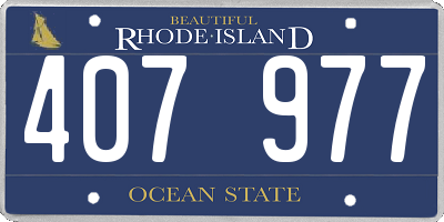 RI license plate 407977