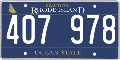 RI license plate 407978