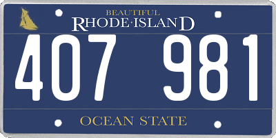 RI license plate 407981