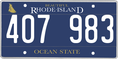 RI license plate 407983