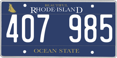RI license plate 407985
