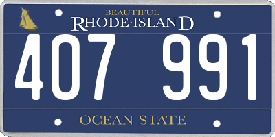 RI license plate 407991