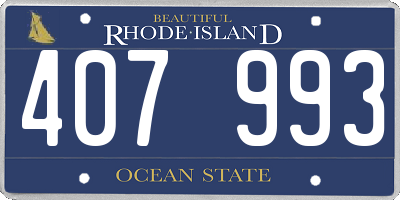 RI license plate 407993