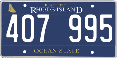 RI license plate 407995