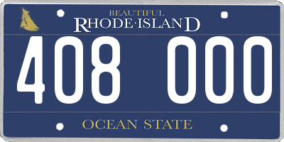 RI license plate 408000