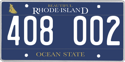 RI license plate 408002