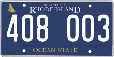RI license plate 408003