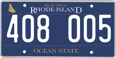 RI license plate 408005