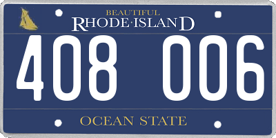 RI license plate 408006
