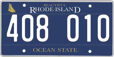 RI license plate 408010
