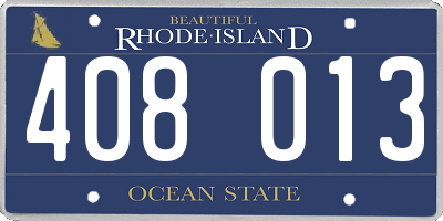 RI license plate 408013