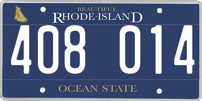 RI license plate 408014