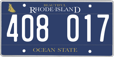 RI license plate 408017