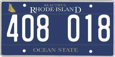 RI license plate 408018