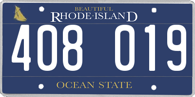 RI license plate 408019