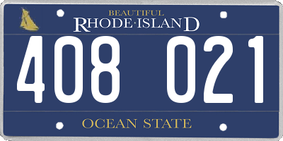 RI license plate 408021