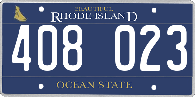 RI license plate 408023