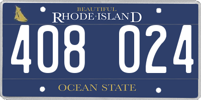 RI license plate 408024